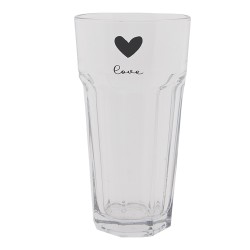 Clayre & Eef Water Glass 320 ml Glass Heart Love