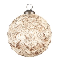 Clayre & Eef Kerstbal  Ø 12 cm Bruin Glas Metaal