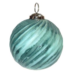 Clayre & Eef Christmas Bauble Ø 7 cm Green Glass