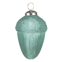 Clayre & Eef Boule de Noël Gland Ø 7 cm Vert Verre Métal