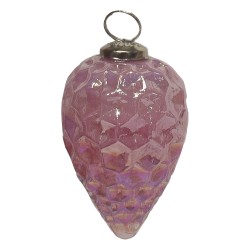 Clayre & Eef Kerstbal  Ø 5 cm Roze Glas