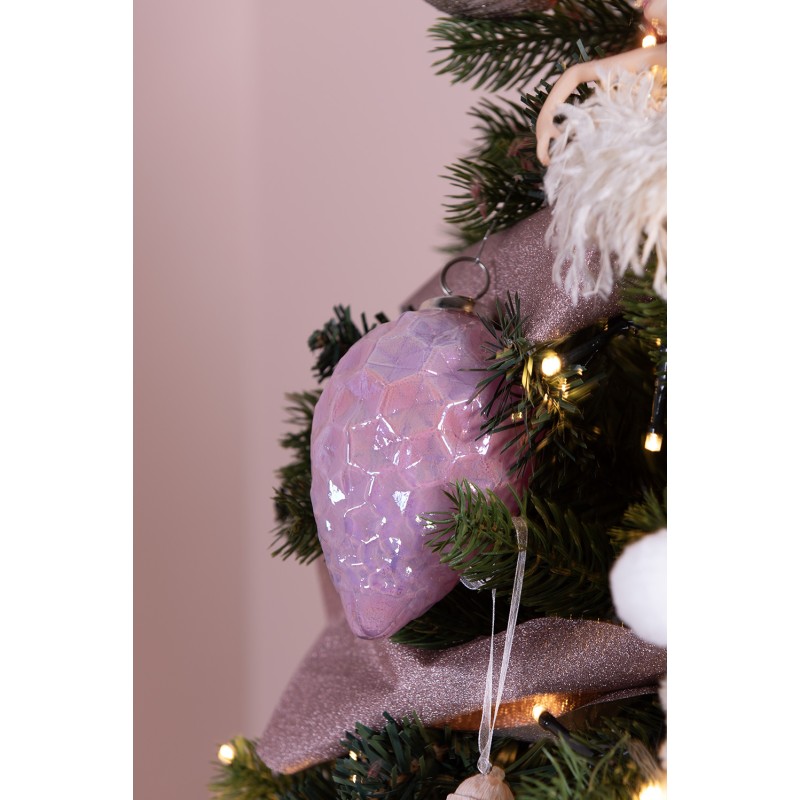 Clayre & Eef Christmas Bauble Ø 5 cm Pink Glass