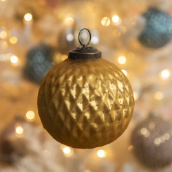 Clayre & Eef Christmas Bauble Ø 10 cm Gold colored Glass