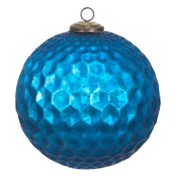 Clayre & Eef Weihnachtskugel XL Ø 25 cm Blau Glas