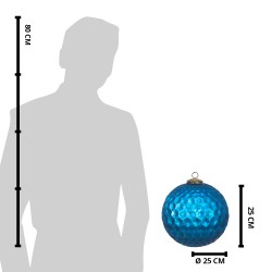 Clayre & Eef Boule de Noël XL Ø 25 cm Bleu Verre