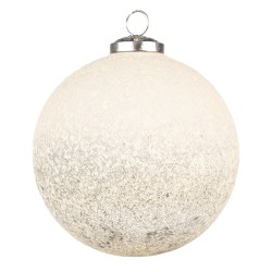 Clayre & Eef Weihnachtskugel Ø 12 cm Beige Glas Metall