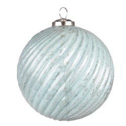 Clayre & Eef Kerstbal XL  Ø 15 cm Turquoise Glas Metaal