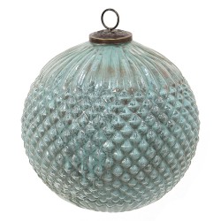 Clayre & Eef Kerstbal XL  Ø 20 cm Groen Glas