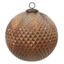 Clayre & Eef Boule de Noël XL Ø 20 cm Marron Verre