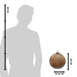 Clayre & Eef Boule de Noël XL Ø 20 cm Marron Verre