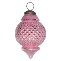 Clayre & Eef Boule de Noël Ø 8 cm Rose Verre