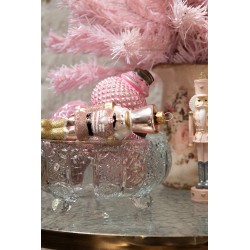 Clayre & Eef Christmas Bauble Ø 8 cm Pink Glass