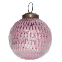 Clayre & Eef Weihnachtskugel Ø 7 cm Rosa Glas