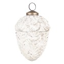 Clayre & Eef Kerstbal  Ø 8 cm Wit Glas