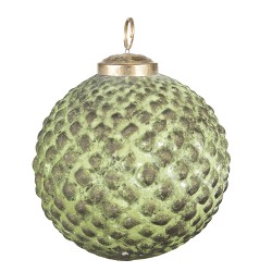 Clayre & Eef Boule de Noël Ø 10 cm Vert Marron Verre