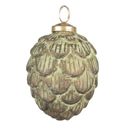 Clayre & Eef Boule de Noël Ø 10 cm Vert Verre