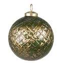 Clayre & Eef Boule de Noël Ø 10 cm Vert Couleur or Verre