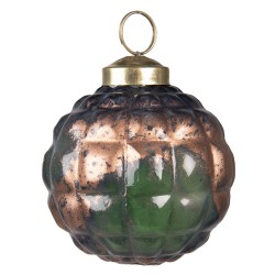 Clayre & Eef Christmas Bauble Ø 7 cm Green Glass