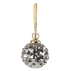 Clayre & Eef Boule de Noël Ø 10 cm Couleur argent Verre