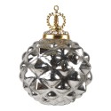 Clayre & Eef Christmas Bauble Ø 8 cm Silver colored Glass