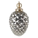 Clayre & Eef Christmas Bauble Ø 6 cm Silver colored Glass