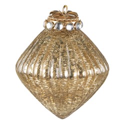 Clayre & Eef Christmas Bauble Ø 7 cm Gold colored Glass