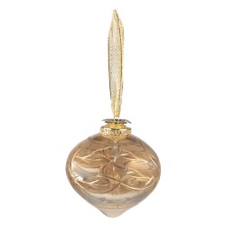 Clayre & Eef Weihnachtskugel Ø 8 cm Goldfarbig Glas