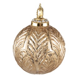 Clayre & Eef Christmas Bauble Ø 7 cm Gold colored Glass