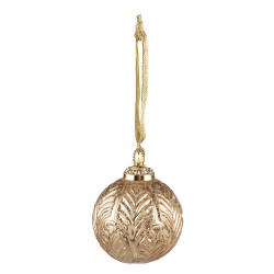 Clayre & Eef Christmas Bauble Ø 7 cm Gold colored Glass