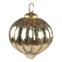 Clayre & Eef Christmas Bauble Ø 8 cm Gold colored Glass