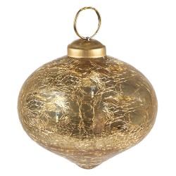 Clayre & Eef Christmas Bauble Ø 9 cm Gold colored Glass