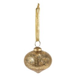 Clayre & Eef Christmas Bauble Ø 9 cm Gold colored Glass