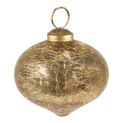 Clayre & Eef Kerstbal  Ø 7 cm Goudkleurig Glas