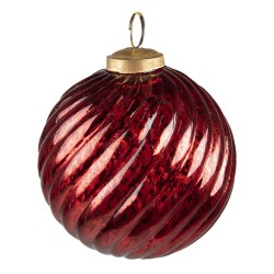 Clayre & Eef Boule de Noël Ø 9 cm Rouge Verre