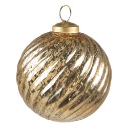 Clayre & Eef Kerstbal  Ø 9 cm Goudkleurig Glas