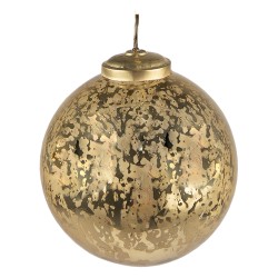 Clayre & Eef Kerstbal  Ø 9 cm Goudkleurig Glas