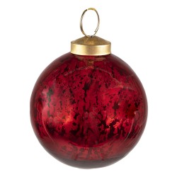 Clayre & Eef Boule de Noël Ø 9 cm Rouge Verre