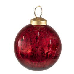 Clayre & Eef Boule de Noël Ø 7 cm Rouge Verre