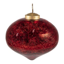 Clayre & Eef Boule de Noël Ø 9 cm Rouge Verre