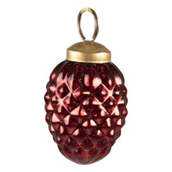 Clayre & Eef Palla di natale Ø 4 cm Rosso Vetro