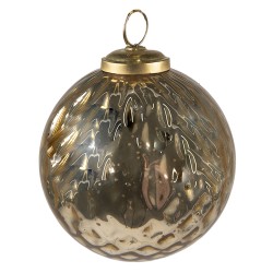 Clayre & Eef Kerstbal  Ø 9 cm Goudkleurig Glas