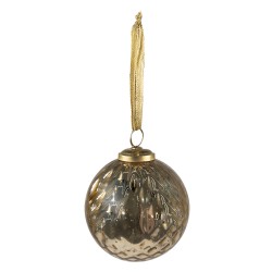 Clayre & Eef Weihnachtskugel Ø 9 cm Goldfarbig Glas