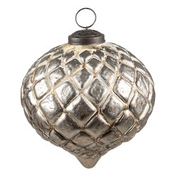 Clayre & Eef Christmas Bauble 7x7x7 cm Beige Glass