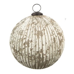 Clayre & Eef Boule de Noël Ø 20 cm Beige Verre Rond