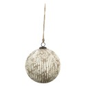 Clayre & Eef Boule de Noël Ø 20 cm Beige Verre Rond