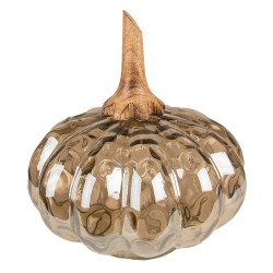 Clayre & Eef Decoration Pumpkin 15 cm Brown Green Glass