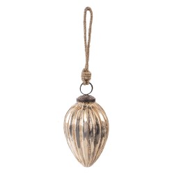 Clayre & Eef Christmas Bauble Ø 7 cm Gold colored Glass