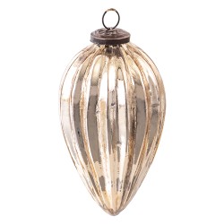 Clayre & Eef Christmas Bauble Ø 9 cm Gold colored Glass