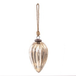 Clayre & Eef Christmas Bauble Ø 9 cm Gold colored Glass