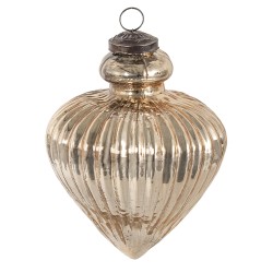 Clayre & Eef Christmas Bauble Ø 10 cm Gold colored Glass